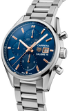 Buy Shop Tag Heuer Carrera Automatic Chronograph Blue Dial Silver Steel Strap Watch for Men - CBK2115.BA0715 USA Online