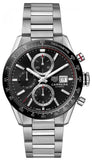 Buy Shop Tag Heuer Carrera Automatic Chronograph Black Dial Silver Steel Strap Watch for Men - CBM2110.BA0651 USA Online