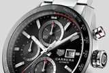 Buy Shop Tag Heuer Carrera Automatic Chronograph Black Dial Silver Steel Strap Watch for Men - CBM2110.BA0651 USA Online