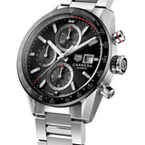 Buy Shop Tag Heuer Carrera Automatic Chronograph Black Dial Silver Steel Strap Watch for Men - CBM2110.BA0651 USA Online