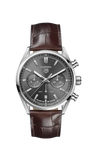 Buy Shop Tag Heuer Carrera Chronograph Grey Dial Brown Leather Strap Watch for Men - CBN2012.FC6483 USA Online