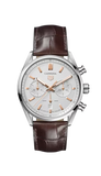 Buy Shop Tag Heuer Carrera Chronograph White Dial Brown Leather Strap Watch for Men - CBN2013.FC6483 USA Online