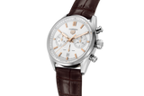 Buy Shop Tag Heuer Carrera Chronograph White Dial Brown Leather Strap Watch for Men - CBN2013.FC6483 USA Online