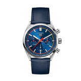 Buy Shop Tag Heuer Carrera Chronograph Blue Dial Blue Leather Strap Watch for Men - CBN201D.FC6543 USA Online