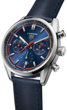 Buy Shop Tag Heuer Carrera Chronograph Blue Dial Blue Leather Strap Watch for Men - CBN201D.FC6543 USA Online