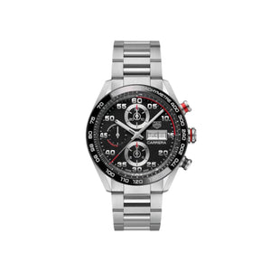 Buy Shop Tag Heuer Carrera Chronograph Black Dial Silver Steel Strap Watch for Men - CBN2A1AA.BA0643 USA Online