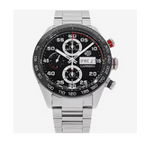 Buy Shop Tag Heuer Carrera Chronograph Black Dial Silver Steel Strap Watch for Men - CBN2A1AA.BA0643 USA Online