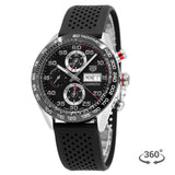 Buy Shop Tag Heuer Carrera Chronograph Black Dial Black Rubber Strap Watch for Men - CBN2A1AA.FT6228 USA Online