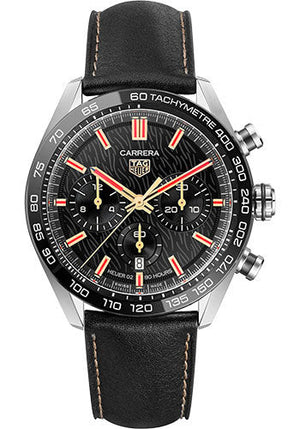 Buy Shop Tag Heuer Carrera Year of The Rabbit Automatic Chronograph Black Dial Black Leather Strap Watch for Men - CBN2A1L.FC6521 USA Online