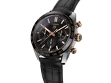 Buy Shop Tag Heuer Carrera Chronograph Black Dial Black Leather Strap Watch for Men - CBN2A5A.FC6481 USA Online