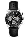 Buy Shop Tag Heuer Carrera Automatic Chronograph Black Dial Black Leather Strap Watch for Men - CBS2210.FC6534 USA Online