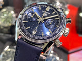 Buy Shop Tag Heuer Carrera Chronograph Blue Dial Blue Leather Strap Watch for Men - CBS2212.FC6535 USA Online