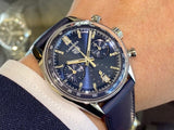 Buy Shop Tag Heuer Carrera Chronograph Blue Dial Blue Leather Strap Watch for Men - CBS2212.FC6535 USA Online