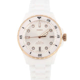 Buy Shop Fossil FB-01 Analog White Dial White Ceramic Strap Watch for Women - CE1107 USA Online