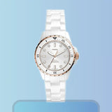Buy Shop Fossil FB-01 Analog White Dial White Ceramic Strap Watch for Women - CE1107 USA Online