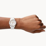 Buy Shop Fossil Ceramic Multifunction White Dial White Steel Strap Watch for Women - CE1006 USA Online