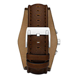 Buy Shop Fossil Coachman Chronograph Silver Dial Brown Leather Strap Watch for Men - CH2565 USA Online