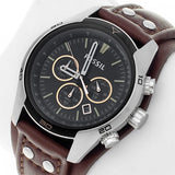 Buy Shop Fossil Coachman Chronograph Black Dial Brown Leather Strap Watch for Men - CH2891 USA Online
