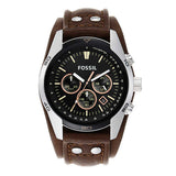 Buy Shop Fossil Coachman Chronograph Black Dial Brown Leather Strap Watch for Men - CH2891 USA Online