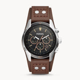 Buy Shop Fossil Coachman Chronograph Black Dial Brown Leather Strap Watch for Men - CH2891 USA Online
