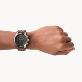 Fossil Coachman Chronograph Black Dial Brown Leather Strap Watch for Men - CH2891