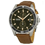 Buy Shop Fossil Wakefield Black Dial Brown Leather Strap Watch for Men - CH2944 USA Online