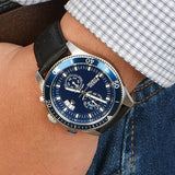 Buy Shop Fossil Wakefield Chronograph Blue Dial Black Leather Strap Watch for Women - CH2945 USA Online