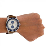 Fossil Wakefield Chronograph Cream Dial Brown Leather Strap Watch for Men - CH2951