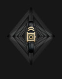 Buy Shop Versace VD-25 Diamonds Black Dial Black Leather Strap Watch for Women - VQF020015 USA Online