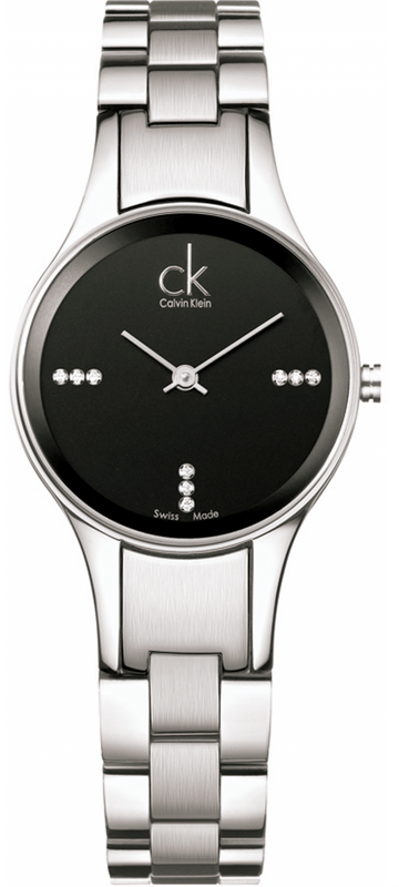 Buy Shop Calvin Klein Simplicity Diamonds Black Dial Silver Steel Strap Watch for Women - K4323102 USA Online