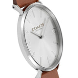 Coach Charles Silver Dial Brown Leather Strap Watch for Men - 14602152