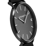 Coach Charles Black Dial Black Leather Strap Watch for Men - 14602434