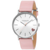 Buy Shop Coach Perry Silver Dial Pink Leather Strap Watch for Women - 14503516 USA Online