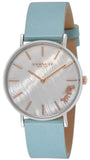 Buy Shop Coach Perry Mother of Pearl White Dial Blue Leather Strap Watch for Women - 14503271 USA Online