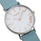 Buy Shop Coach Perry Mother of Pearl White Dial Blue Leather Strap Watch for Women - 14503271 USA Online