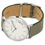 Buy Shop Coach Perry White Dial Grey Leather Strap Watch for Women - 14503155 USA Online