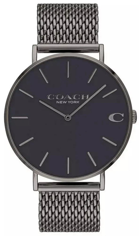 Buy Shop Coach Charles Black Dial Grey Mesh Bracelet Watch for Men - 14602145 USA Online