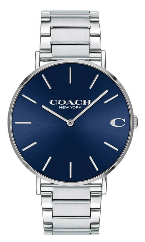 Buy Shop Coach Charles Blue Dial Silver Steel Strap Watch for Men - 14602429 USA Online