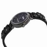 Buy Shop Coach Delancey Black Dial Black Leather Strap Watch For Women - 14502816 USA Online