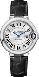 Buy Shop Cartier Ballon Bleu de Cartier Silver Dial Black Leather Strap Watch for Men - WSBB0026 USA Online