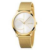 Buy Shop Calvin Klein Minimal White Dial Gold Mesh Bracelet Watch for Men - K3M21526 USA Online