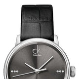 Buy Shop Calvin Klein Grey Dial Black Leather Strap Watch for Women - K2Y2Y1CU USA Online