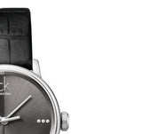 Buy Shop Calvin Klein Grey Dial Black Leather Strap Watch for Women - K2Y2Y1CU USA Online
