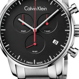 Calvin Klein City Chronograph Black Dial Silver Steel Strap Watch for Men - K2G27141