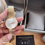 Buy Shop Calvin Klein Minimal Silver Dial Gold Mesh Bracelet Watch for Women - K3M22526 USA Online