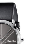 Buy Shop Calvin Klein Minimal Grey Dial Black Leather Strap Watch for Men - K3M221C3 USA Online