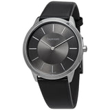 Buy Shop Calvin Klein Minimal Black Dial Black Leather Strap Watch for Men - K3M211C4 USA Online