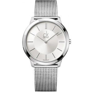 Buy Shop Calvin Klein Minimal White Dial Silver Mesh Bracelet Watch for Men - K3M22126 USA Online