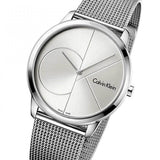 Buy Shop Calvin Klein Minimal Silver Dial Silver Mesh Bracelet Watch for Men - K3M2112Z USA Online