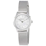 Buy Shop Calvin Klein Minimal White Dial Silver Mesh Bracelet Watch for Women - K3M23126 USA Online
